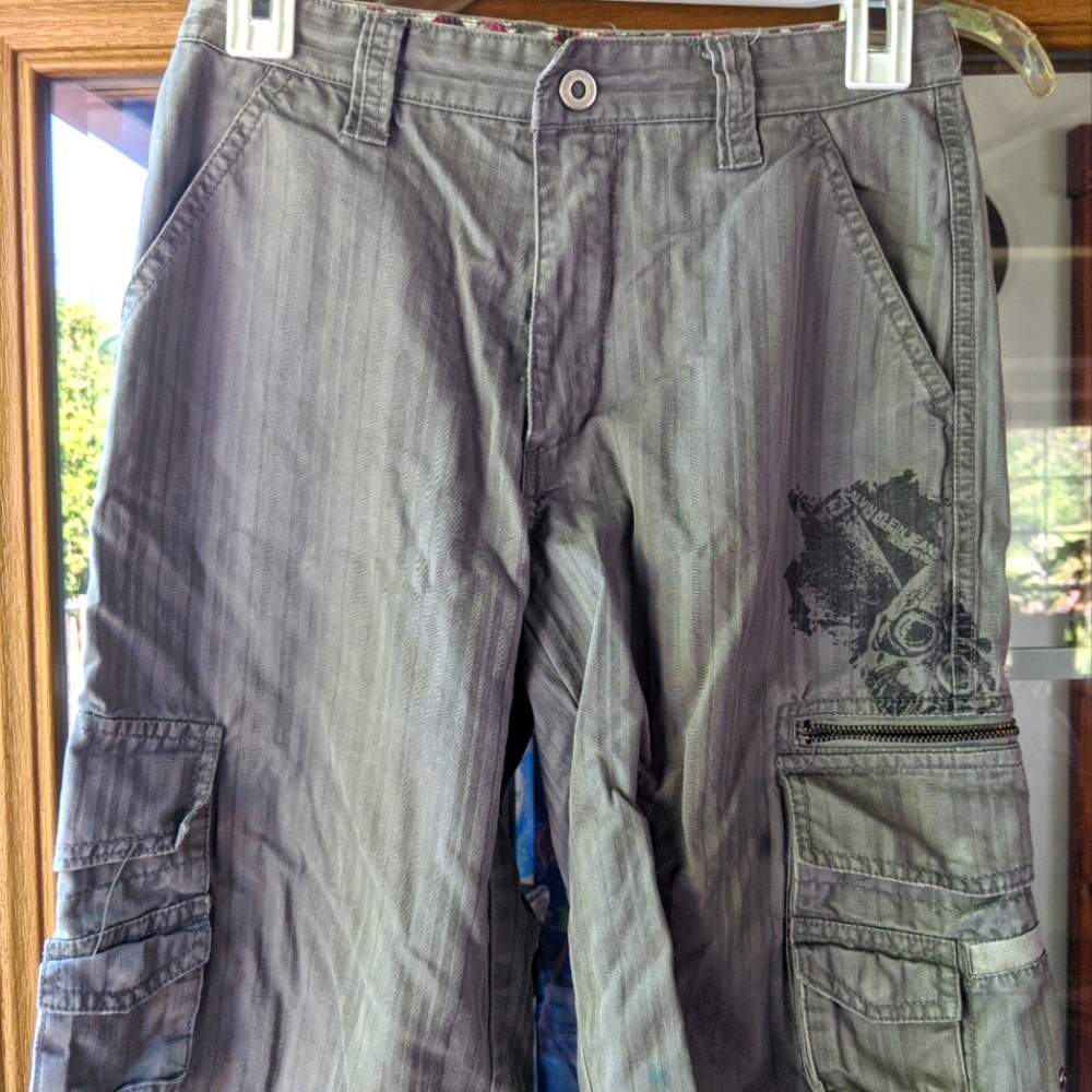 CALVIN KLEIN JEANS Boys Gray Cargo Shorts 12